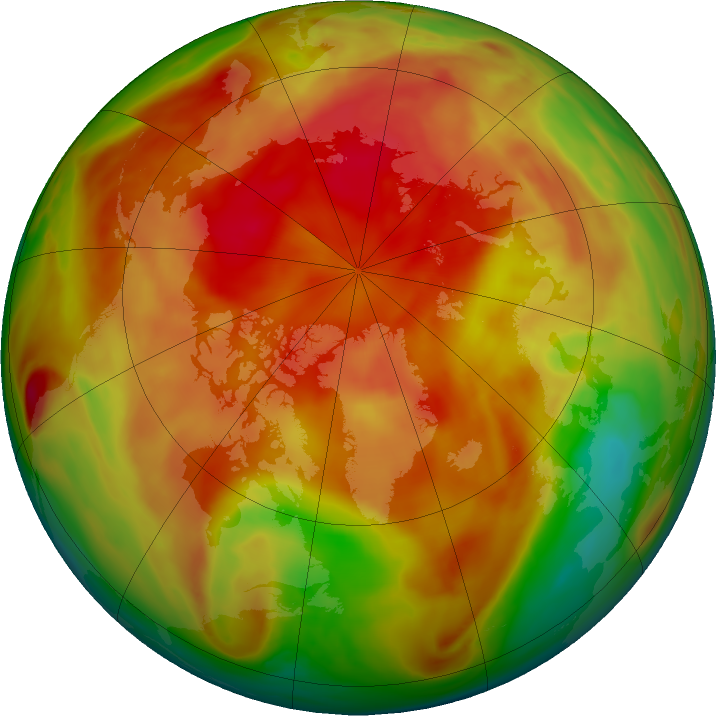 Arctic ozone map for 13 April 2024